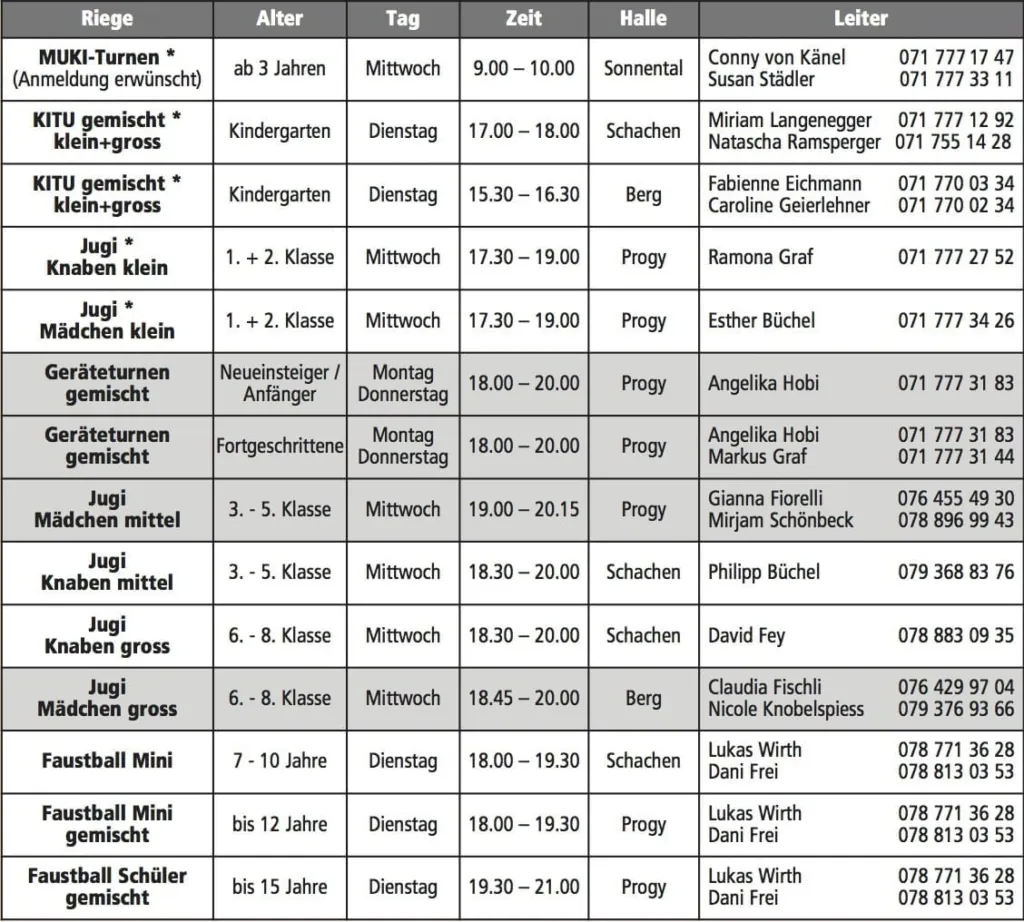 2015 Turnstundenplan Jugend