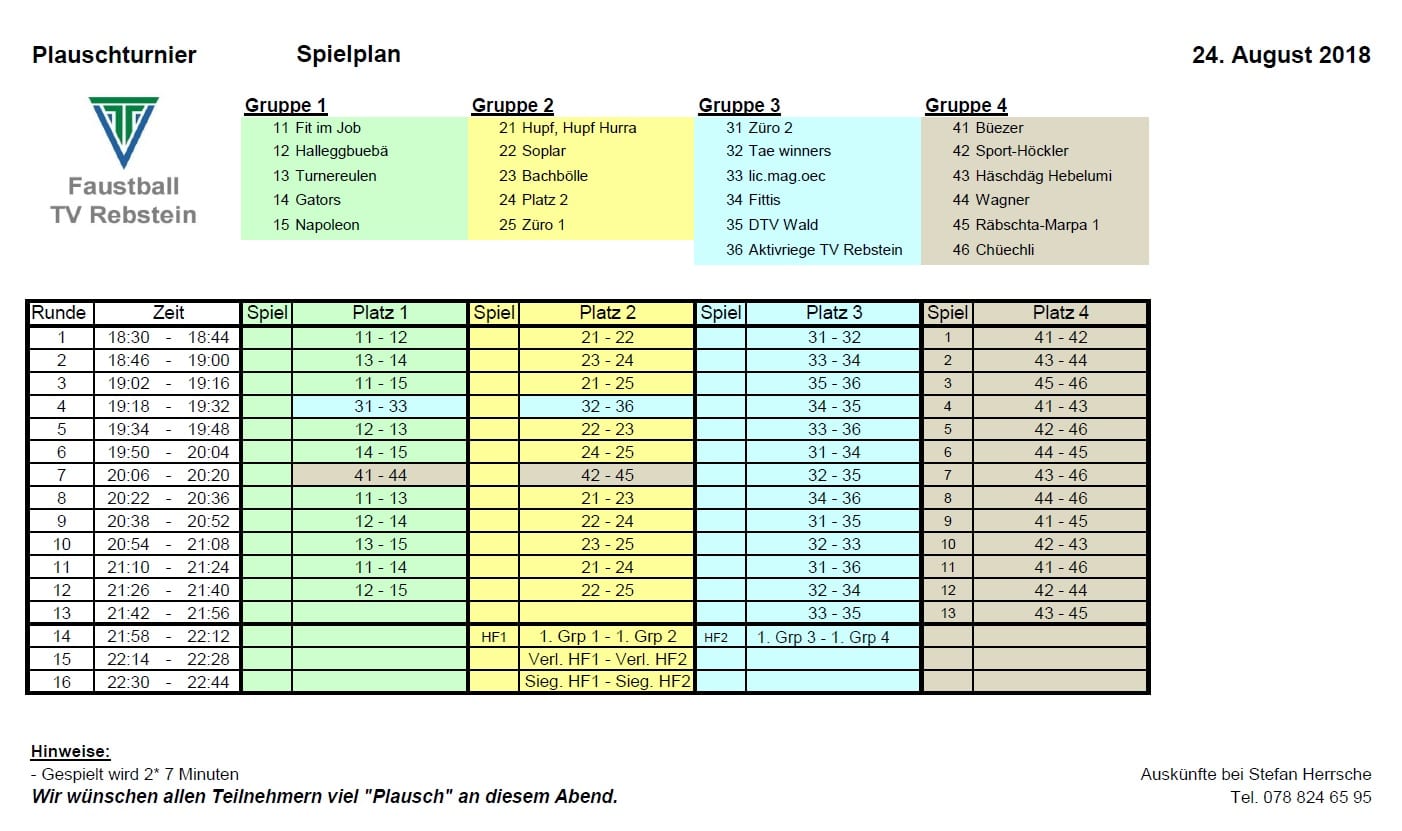 Spielplan Feld 2018 Bild
