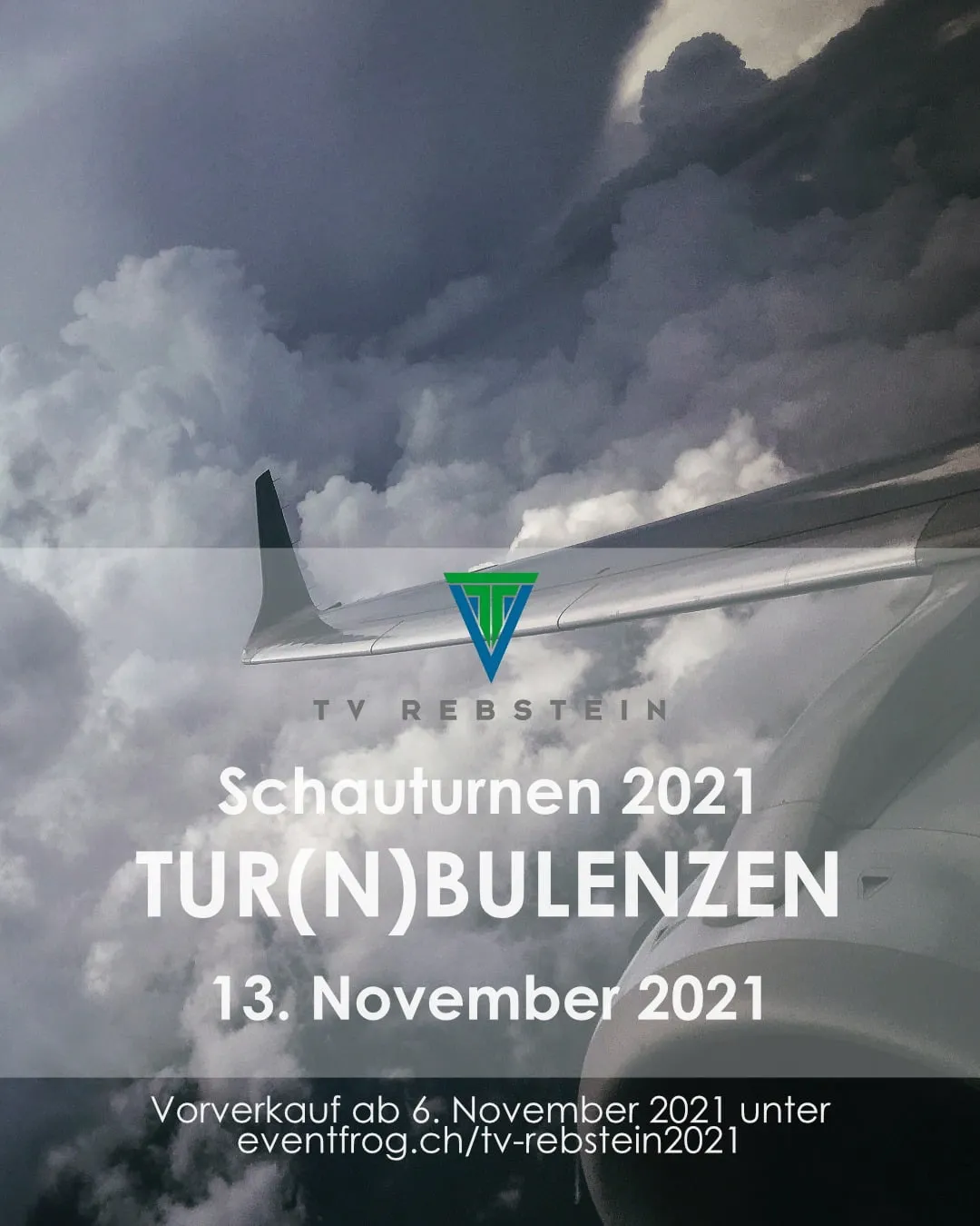 Plakat zum Schauturnen „Tur(n)bulenzen“ am 13. November 2021