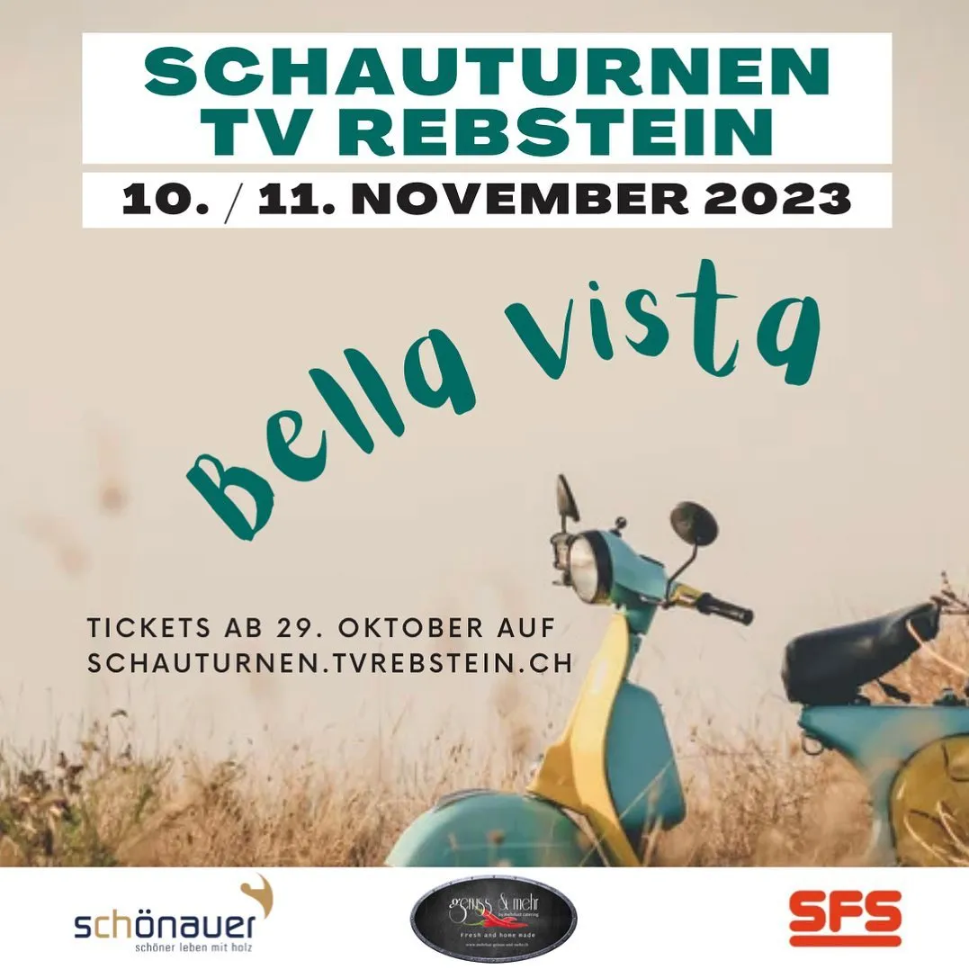 Plakat zum Schauturnen „Bella Vista“ am 10. und 11. November 2023