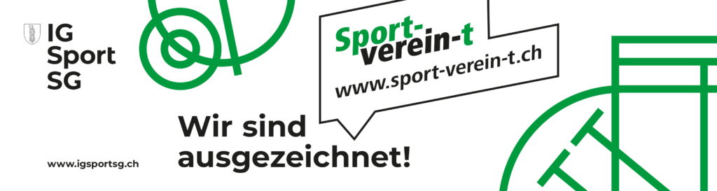 Blache der IG Sport SG mit dem Label Sport-verein-t und dem Schriftzug Wir sind ausgezeichnet
